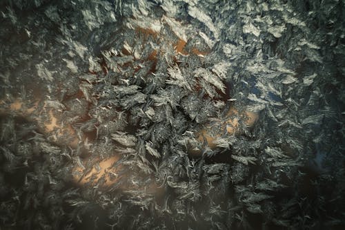 Close-up of a Frozen Glass Surface