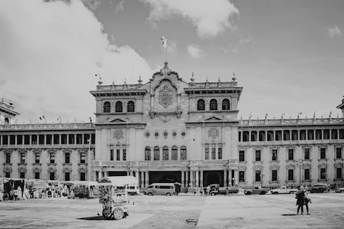 Foto stok gratis fasad, hitam & putih, istana negara