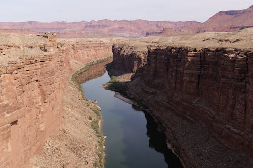 Landscape of the Colorado River Flowing in the Gorge of the Canyon