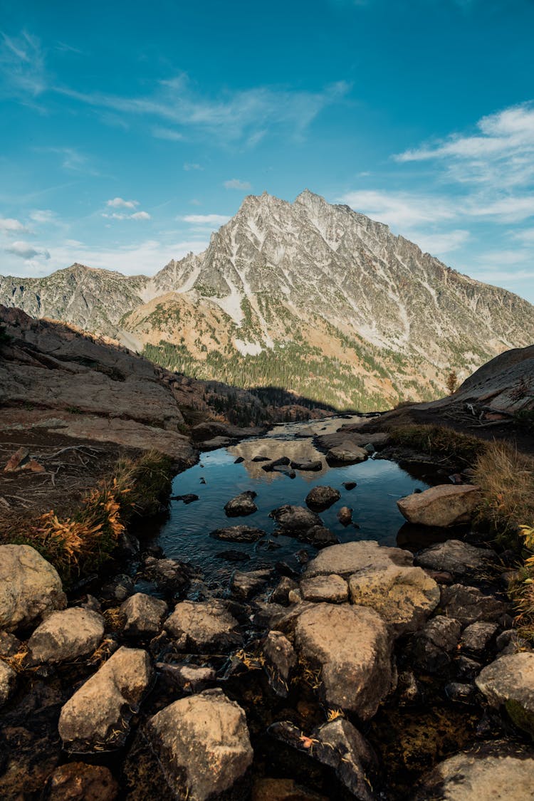 Mount Stuart And Upper Headlight Basin In Washington State, USA