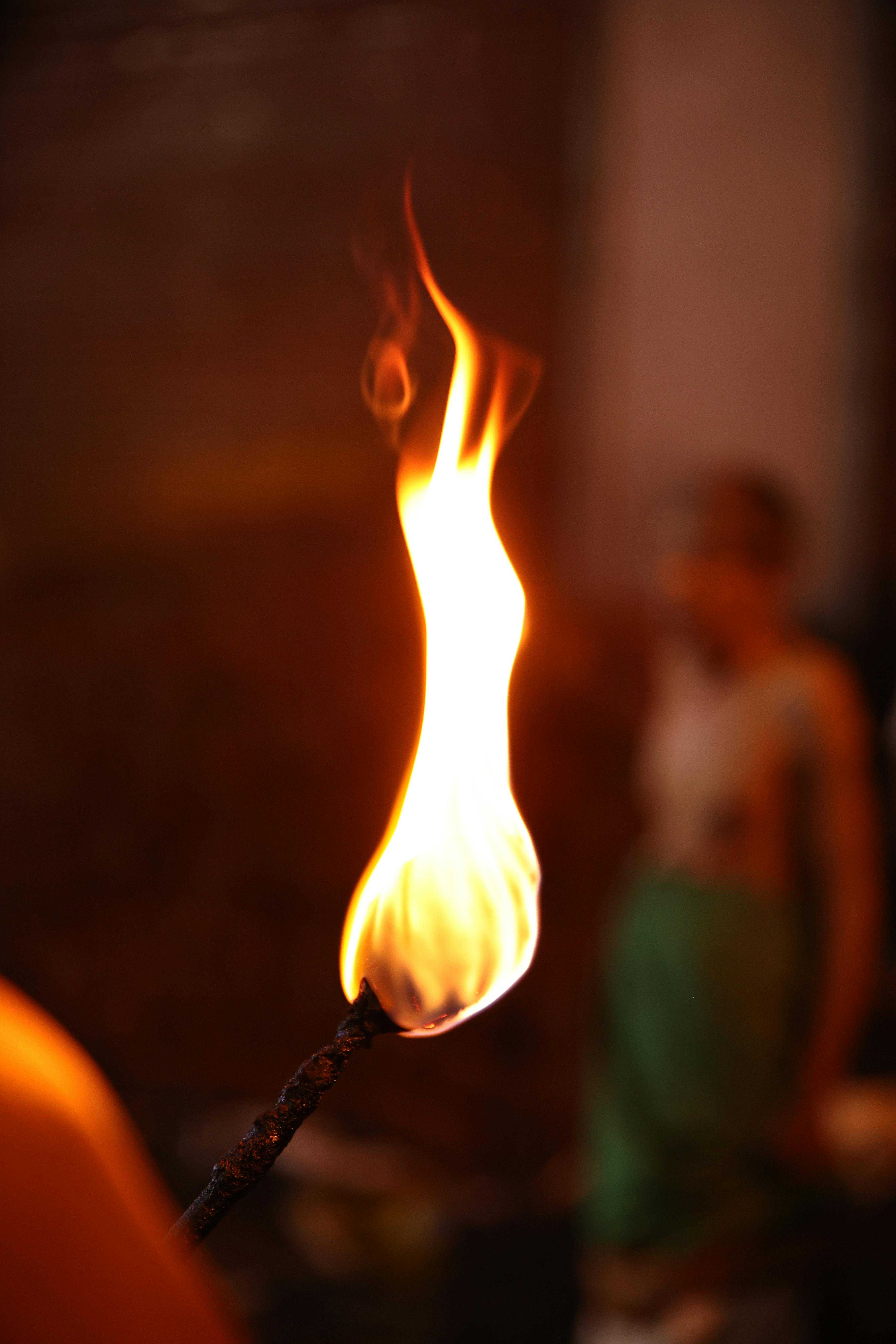Torch fire wood burning Stock Photo by statuslapa