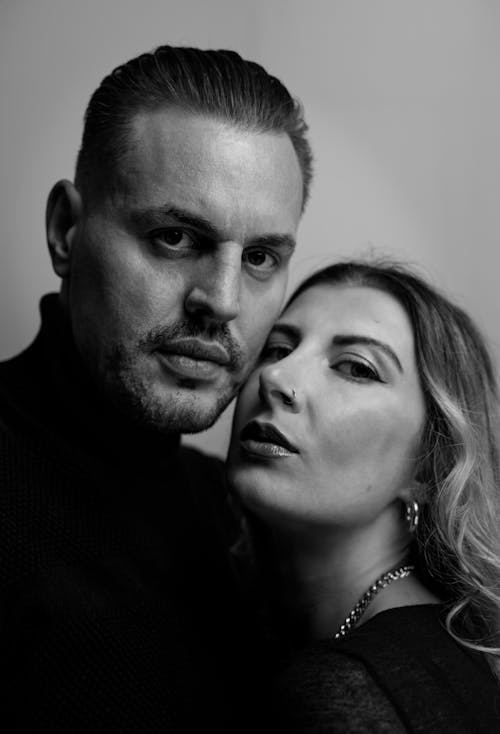 Couple Portrait in Black and White View
