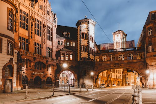 Illuminated Old Town at Night