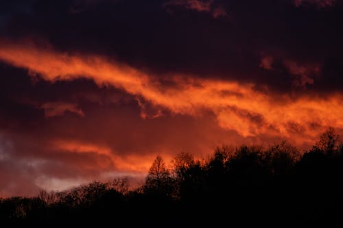 Dramatic Sky with Storm Clouds at Sunset
