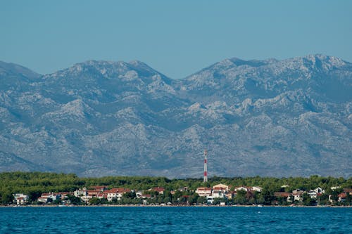 Coastal Town by Majestic Mountains in Croatia