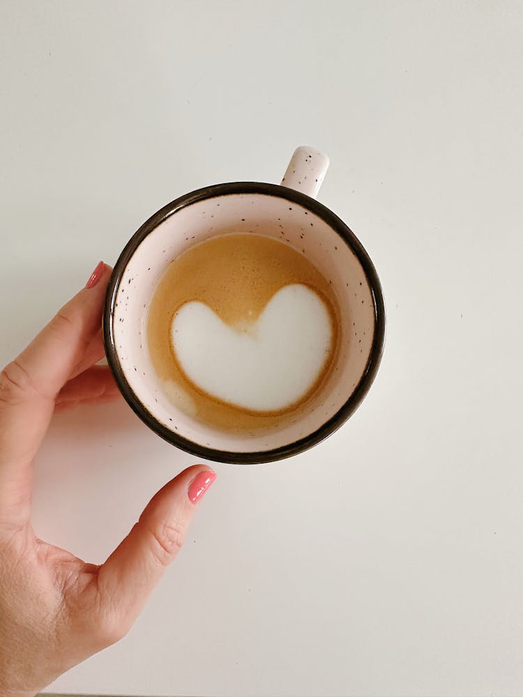 Heart Shape In Cup Of Coffee