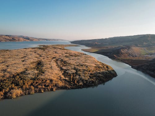 Imagine de stoc gratuită din apă curgătoare, estuar, fotografie aeriană