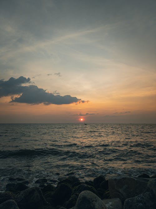 View of Sunset over the Sea 