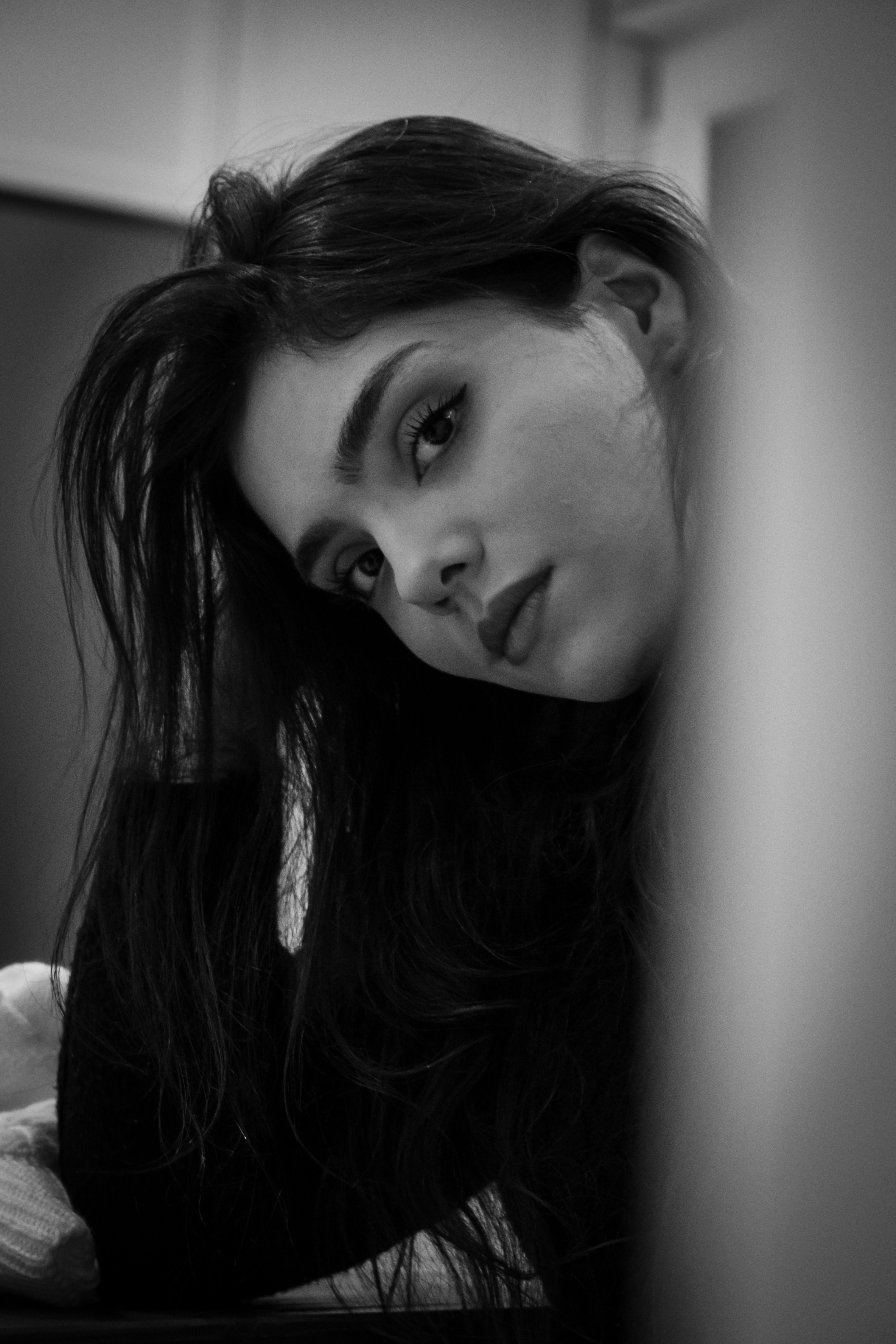 Portrait of Indian Woman in Black and White · Free Stock Photo