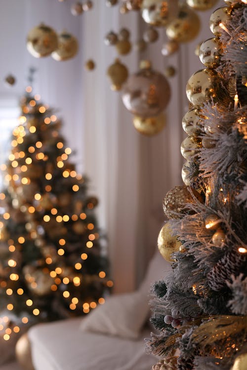 Golden Baubles and Other Christmas Decorations