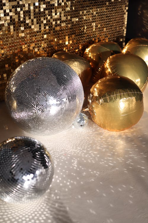 Silver and Golden Festive Decor for Celebrating New Years Eve