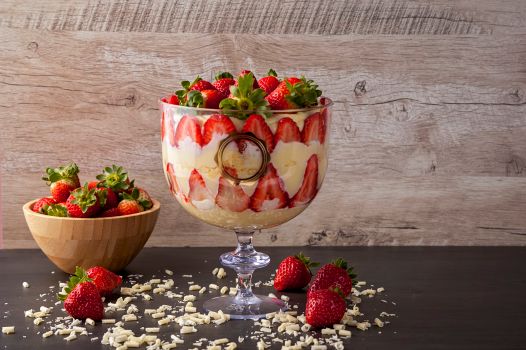 Strawberry Trifle in a Glass Cup