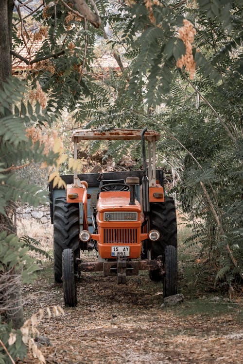 A Tractor on a Dirt Road 