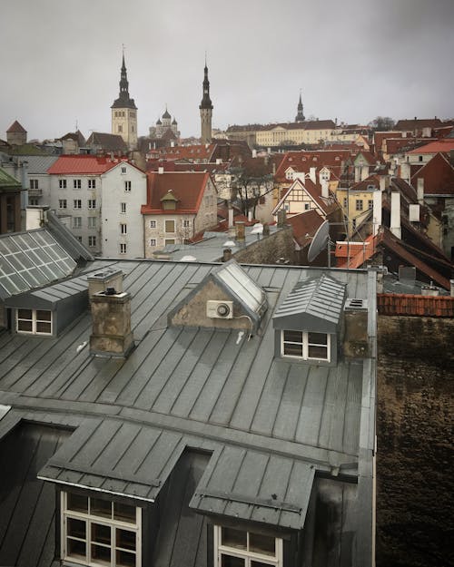 Daken Van De Oude Binnenstad Van Tallinn, Estland, November 2017