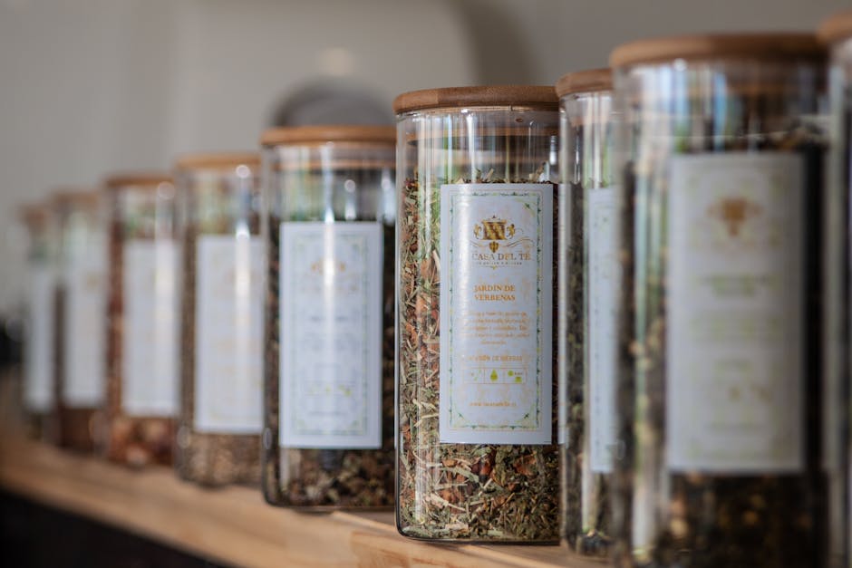 A variety of Sabah Snake Grass tea products on display in a health food store