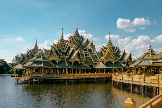 Discover this stunning Thai pavilion with intricate designs at Bangkok's Ancient City. Perfect for architecture and travel lovers.