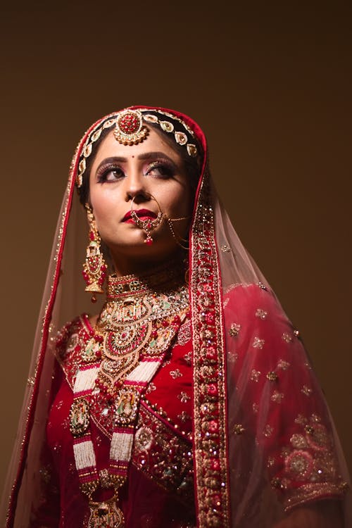Portrait of Woman in Red, Traditional Wedding Clothing