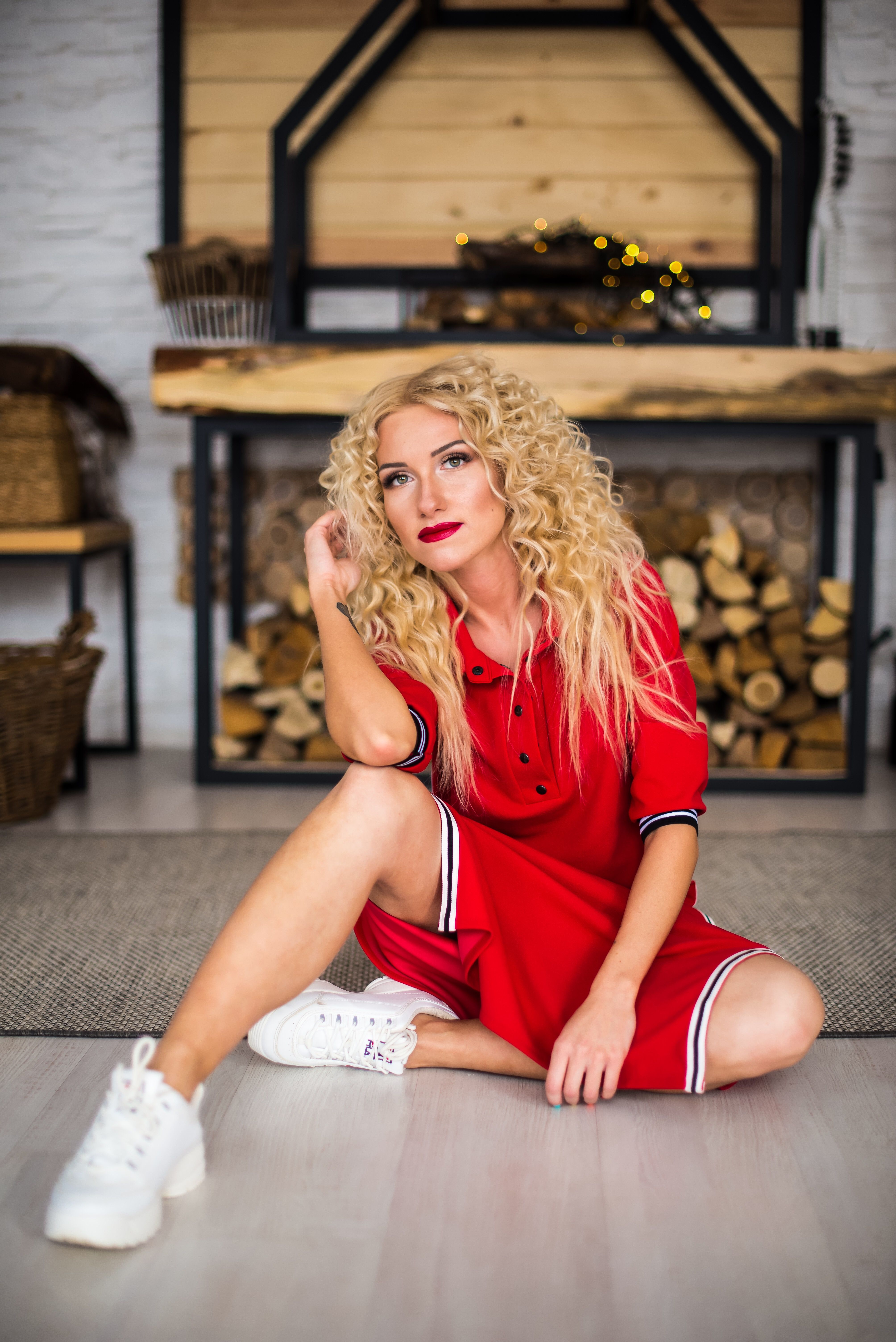 red dress blonde hair Bautiful Blonde in Red Dress Stock Image Kylie Jenner Wears Alexander Wang