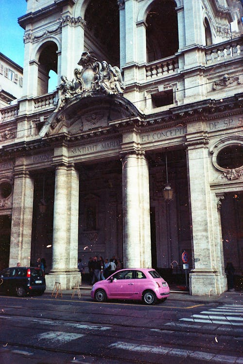 Pink Car on Street