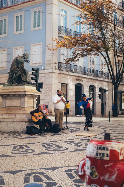Street Artists Playing Music near Monument 