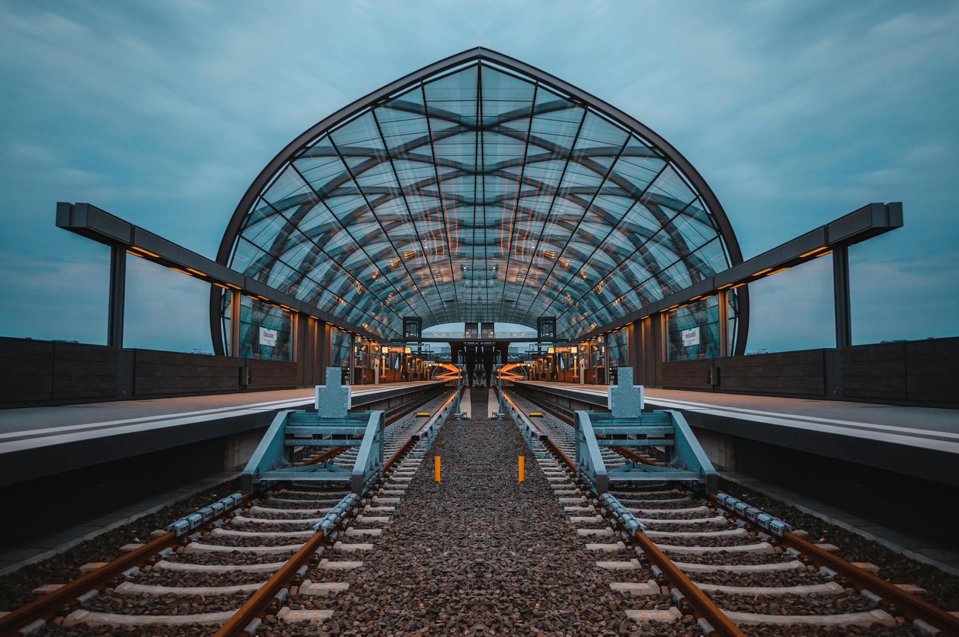 New Elbbrücken Underground station in Hamburg, Germany