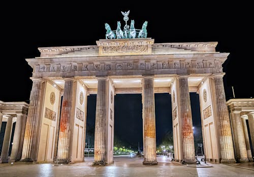 Illuminated Brandenburg Gate in Berlin 