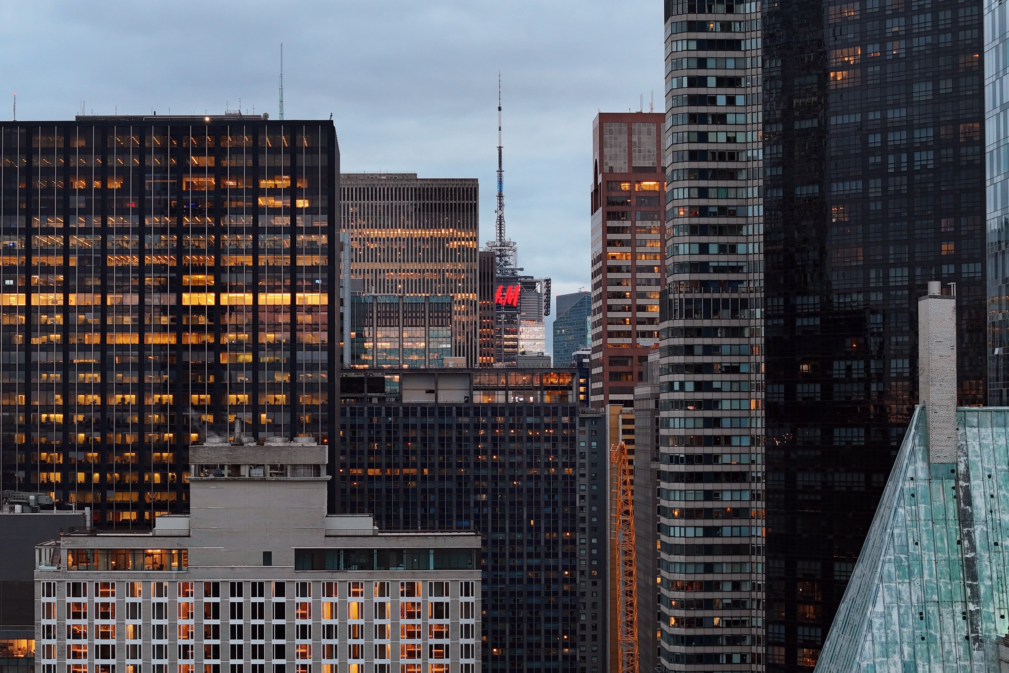 Downtown Toronto skyline over the GTA real estate market