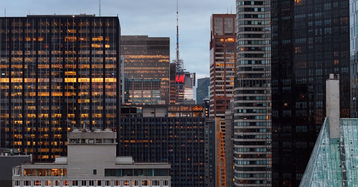 Downtown Toronto skyline over the GTA real estate market