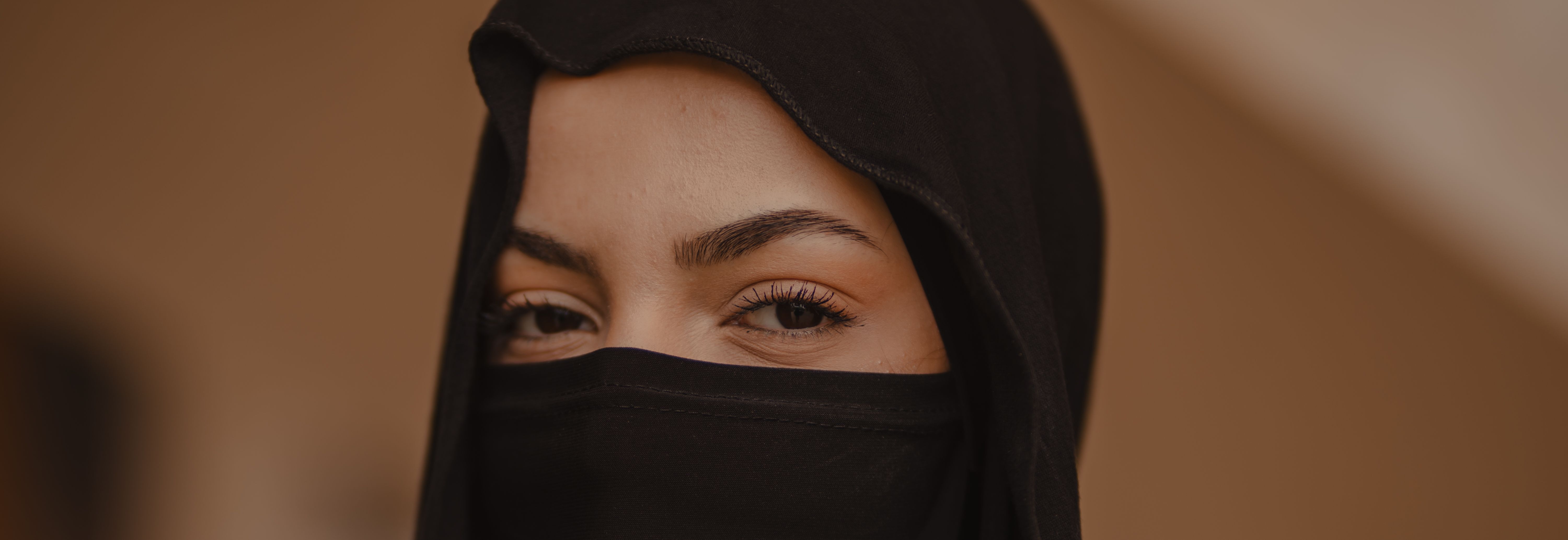 Close-Up Photo of a Woman in Black Hijab and Headscarf · Free Stock Photo