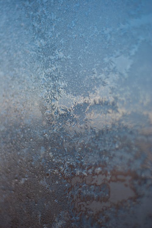Close-up of a Frozen Glass Surface 