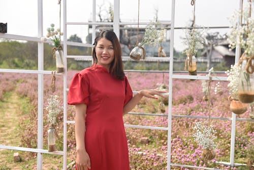 Portrait of Woman in Red Dress