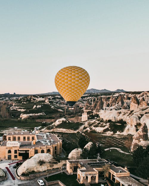 A Hot Air Balloon Flying over Cappadocia, Turkey 