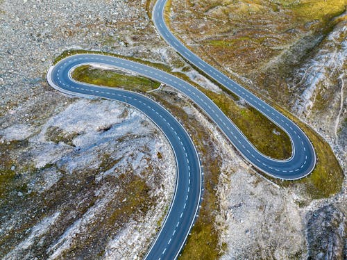 Foto d'estoc gratuïta de buit, carretera, foto des d'un dron