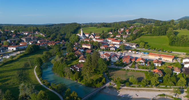 Discover the picturesque landscapes of Tegernsee, Germany, captured in a vibrant aerial photo.