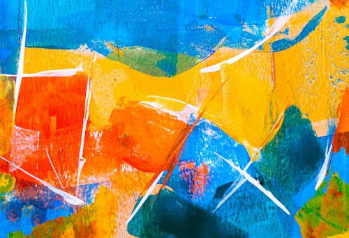 Blue and Yellow Abstract Painting