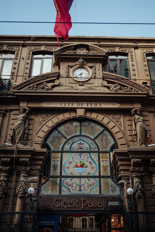 Cicek Pasaji building Facade, Istanbul, Turkey