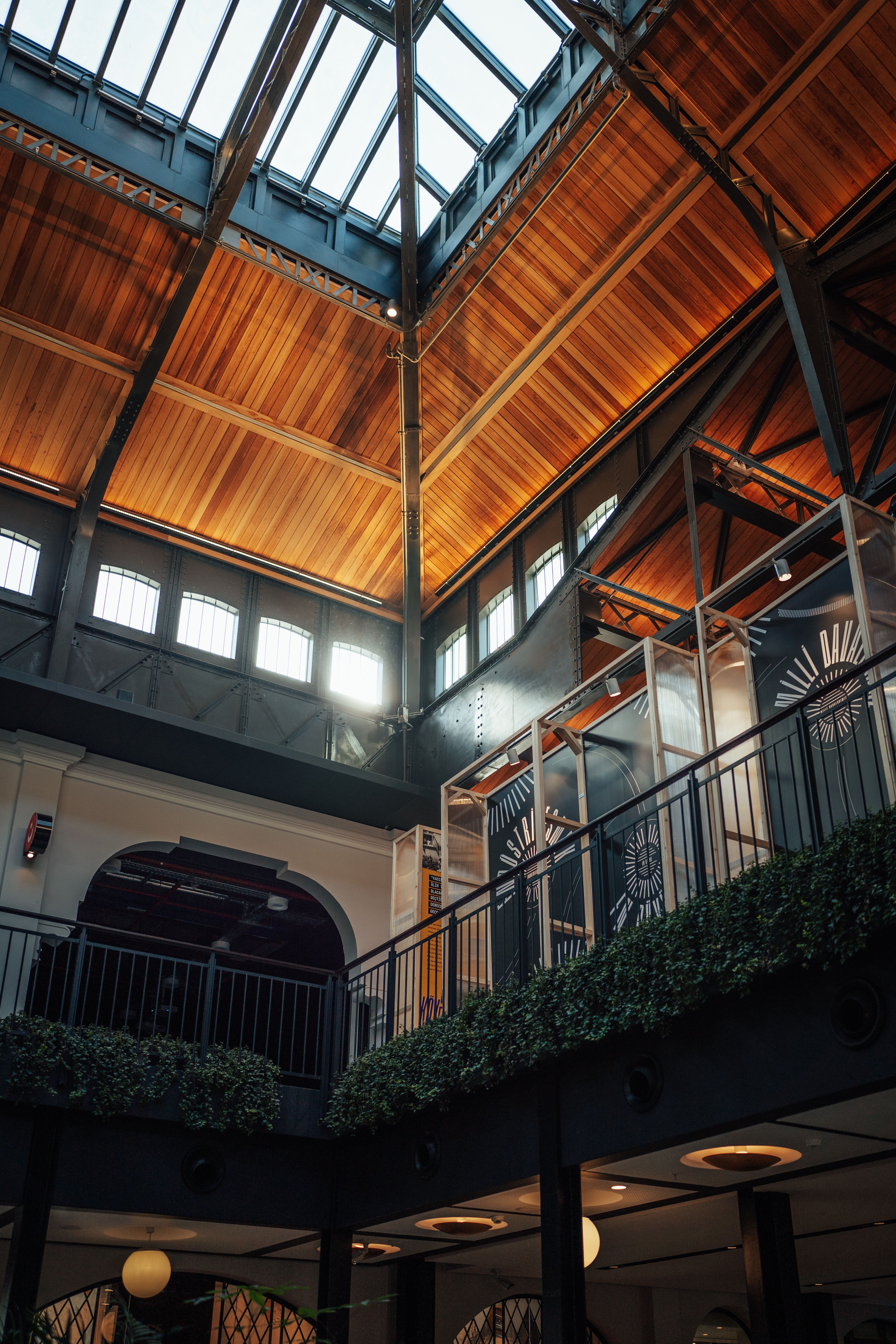 Railing and Ceiling in Modern Interior · Free Stock Photo