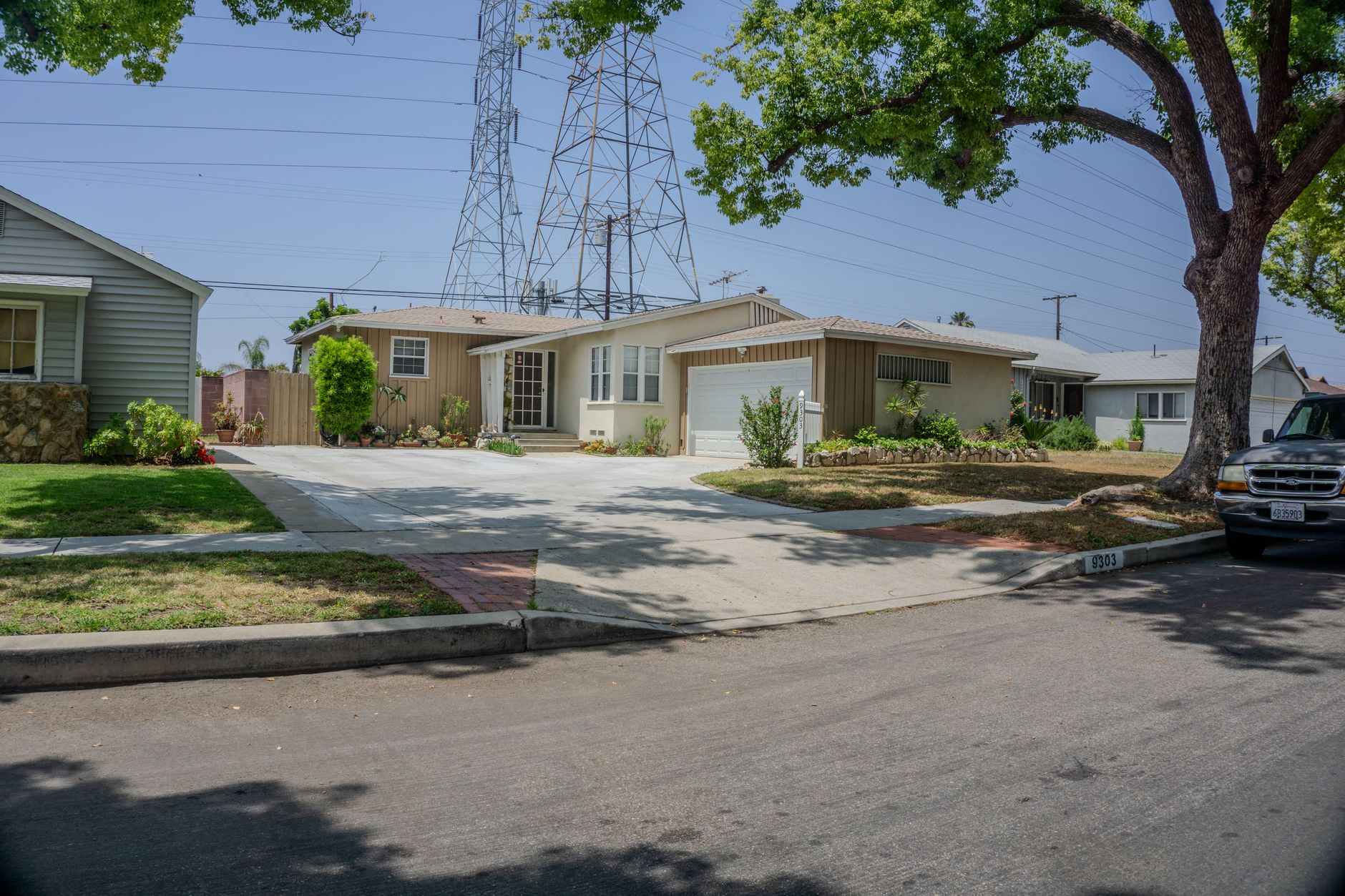 Charming California suburban street with mid-century homes — chimney services across California