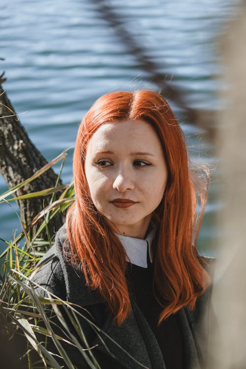 Redhead Woman with Long Hair