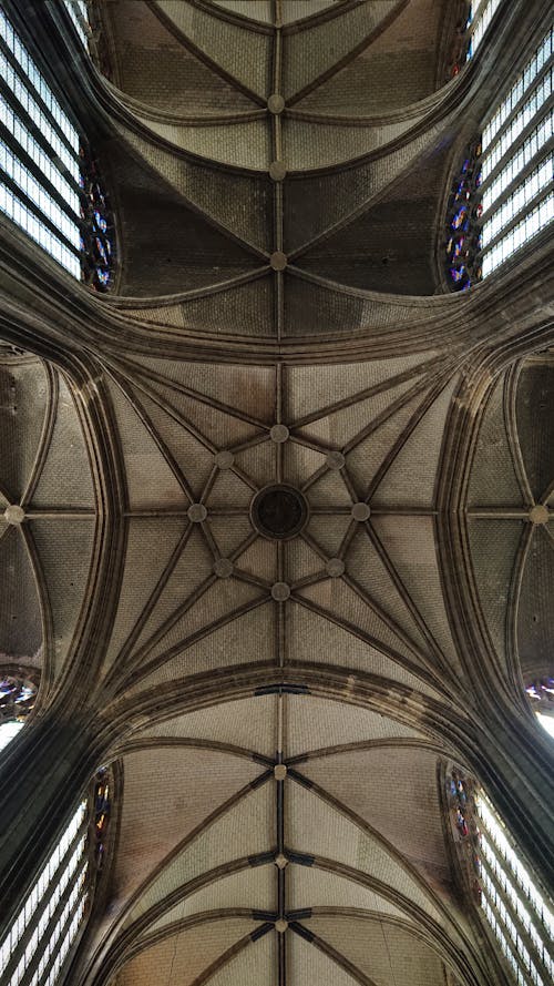 View of the Ceiling Inside the Amiens Cathedral