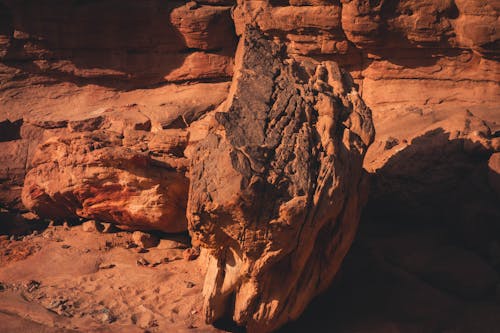 Eroded Rock Formations in Canyon