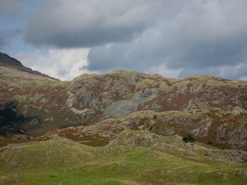 Scenic View of Mountains under Dark Clouds 