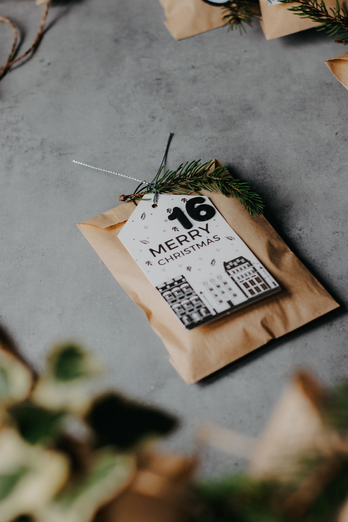 Christmas advent calendar ideas with a decorated advent calendar bag