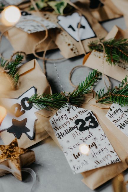 Charming advent calendar featuring handmade gifts and festive decorations.