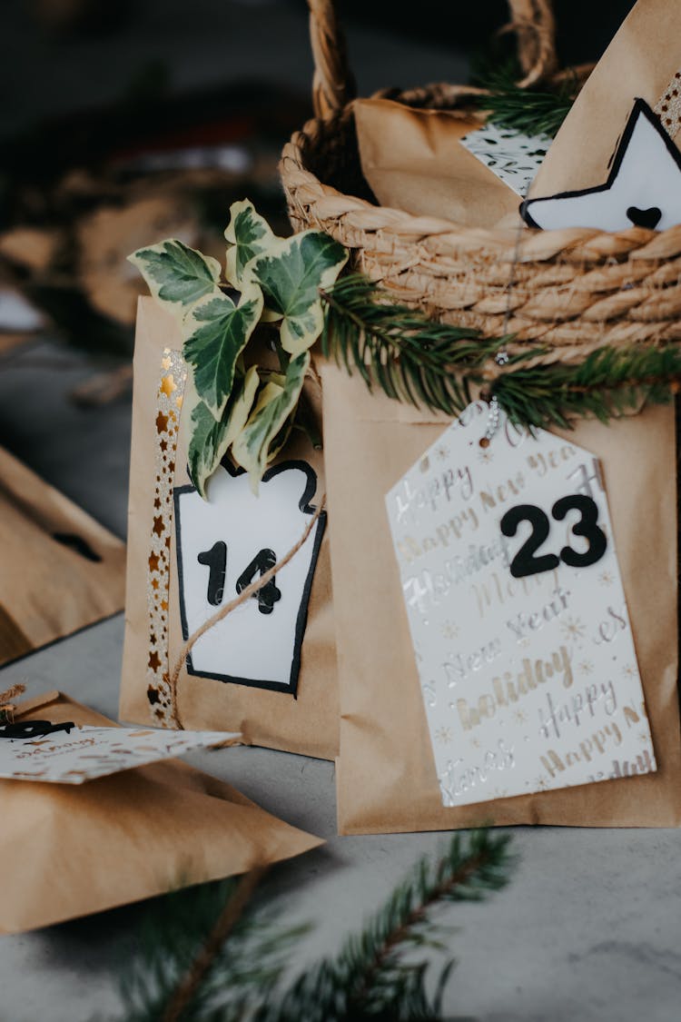 Christmas Bags With Numbers