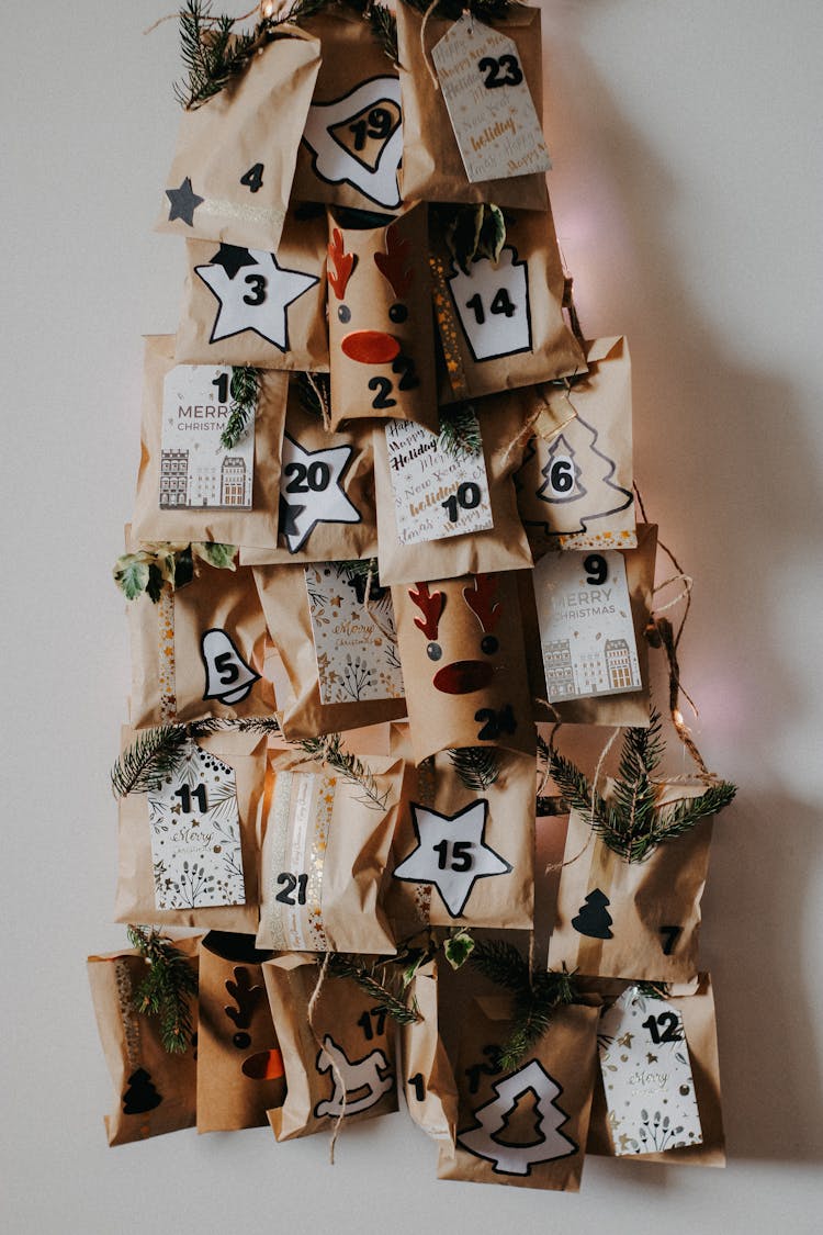 Christmas Bags With Numbers