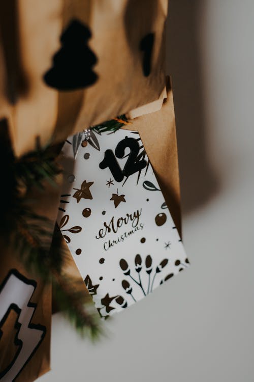 Christmas Bag with Number and Wishes