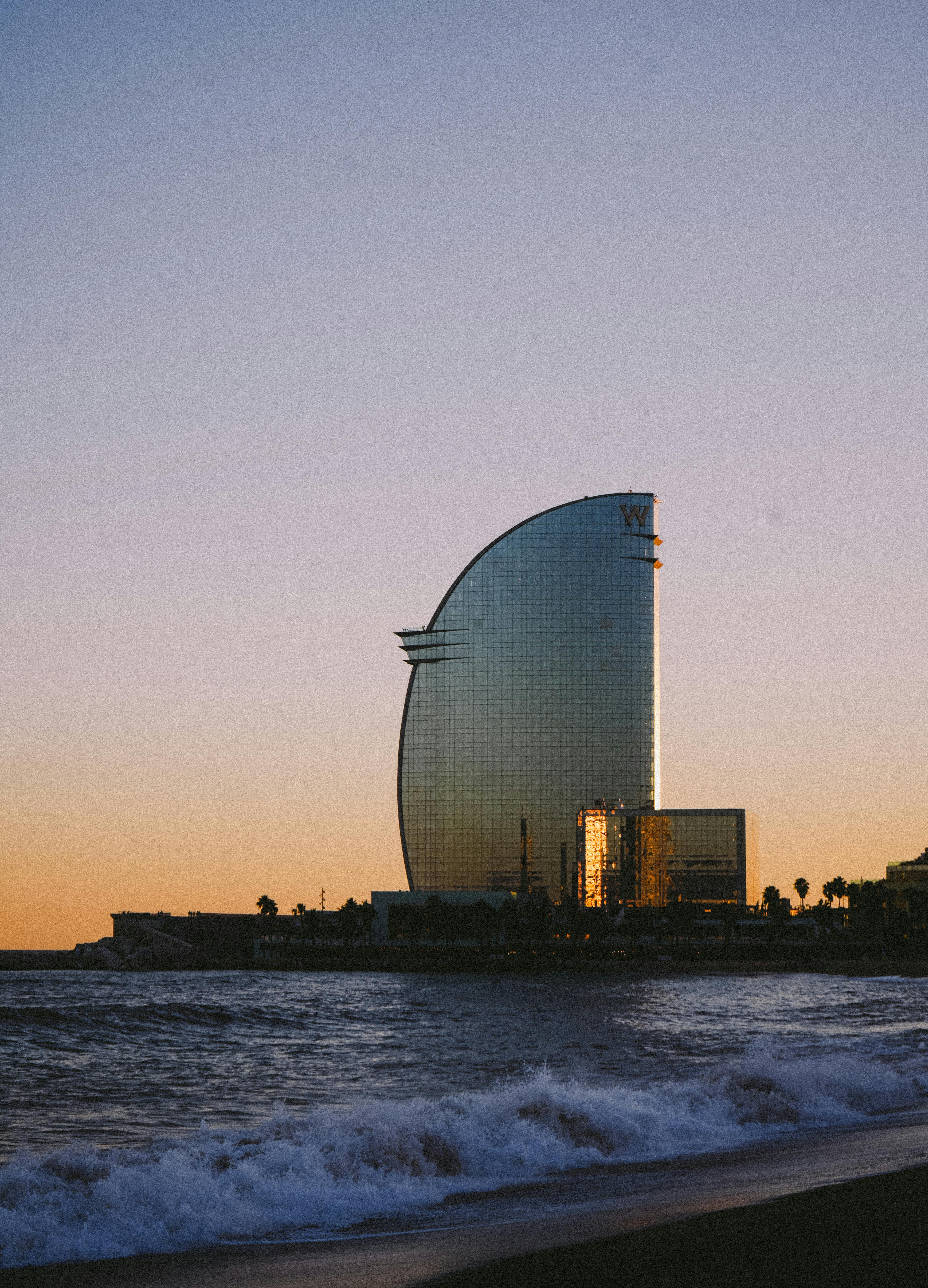 w hotel barcelona at sunset