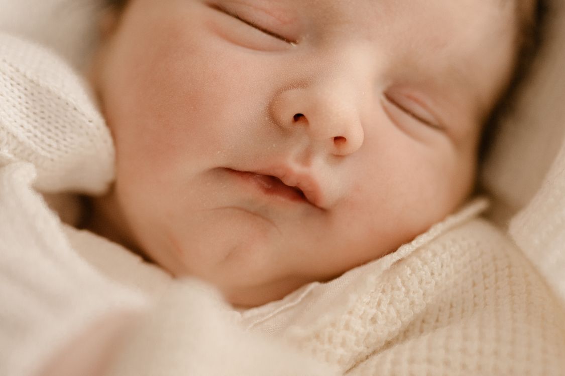 Peaceful sleeping baby with soft delicate skin