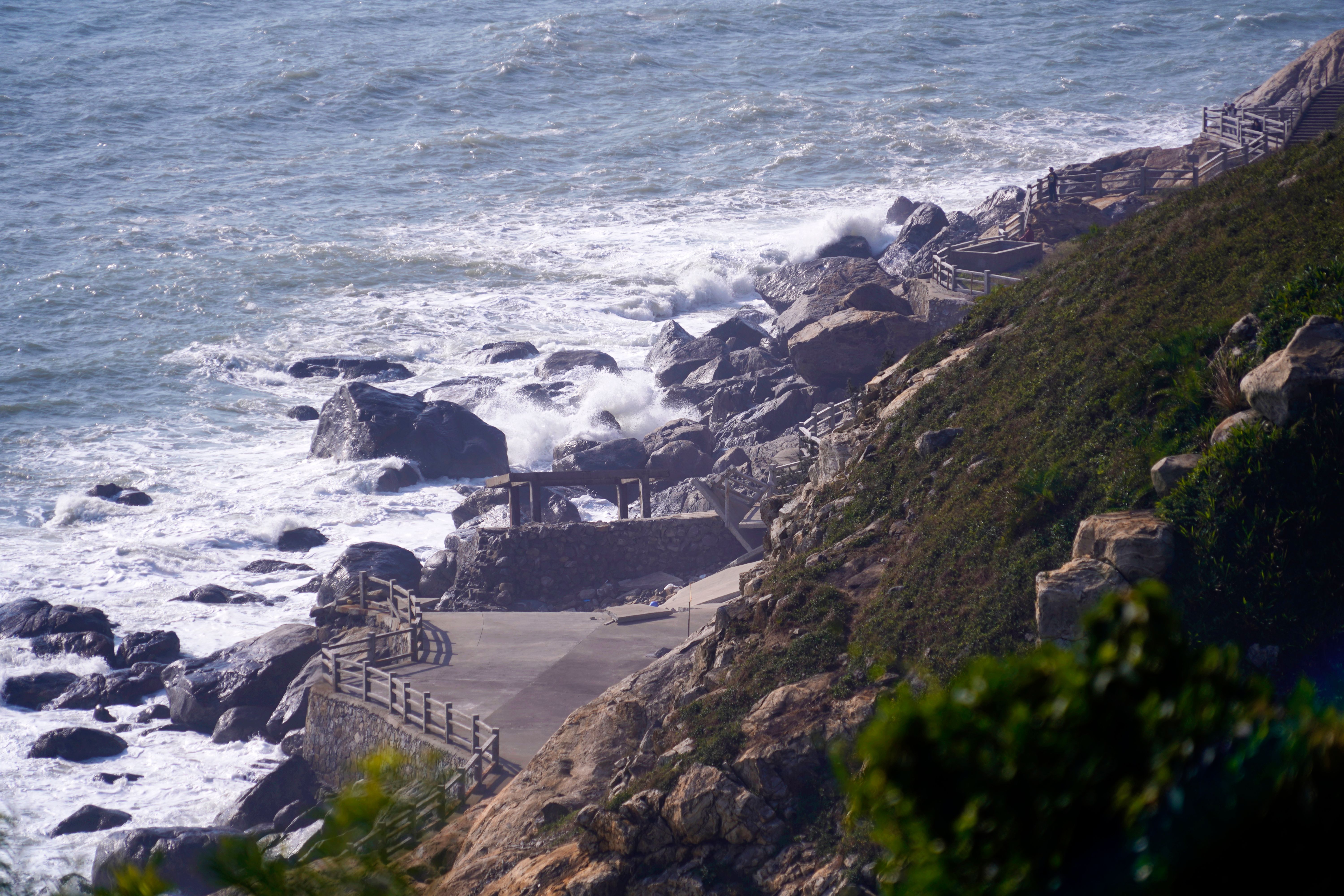 windy coastal viewpoint autumn